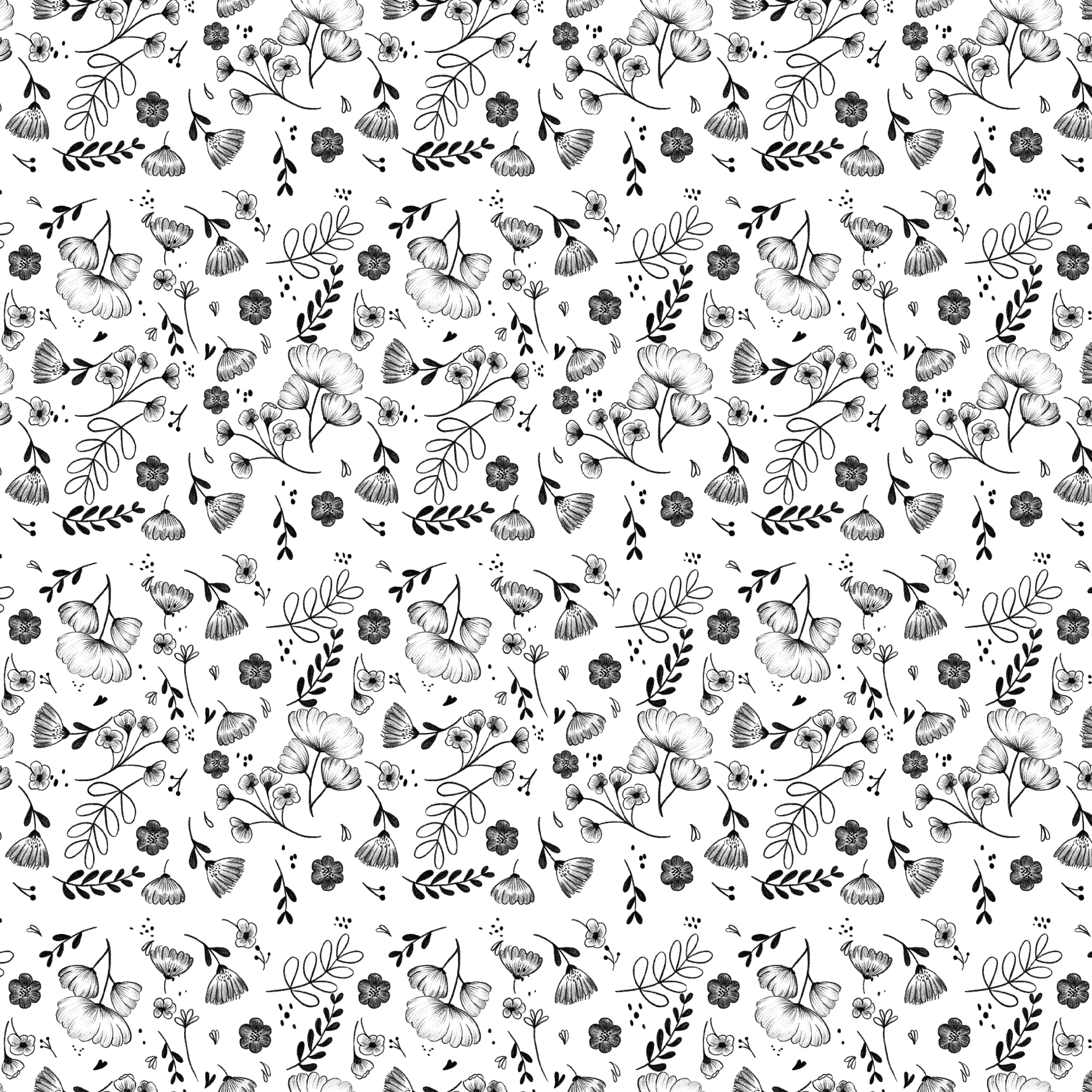 Tiny Black Floral Pattern Acrylic Sheet - CMB Pattern Acrylic